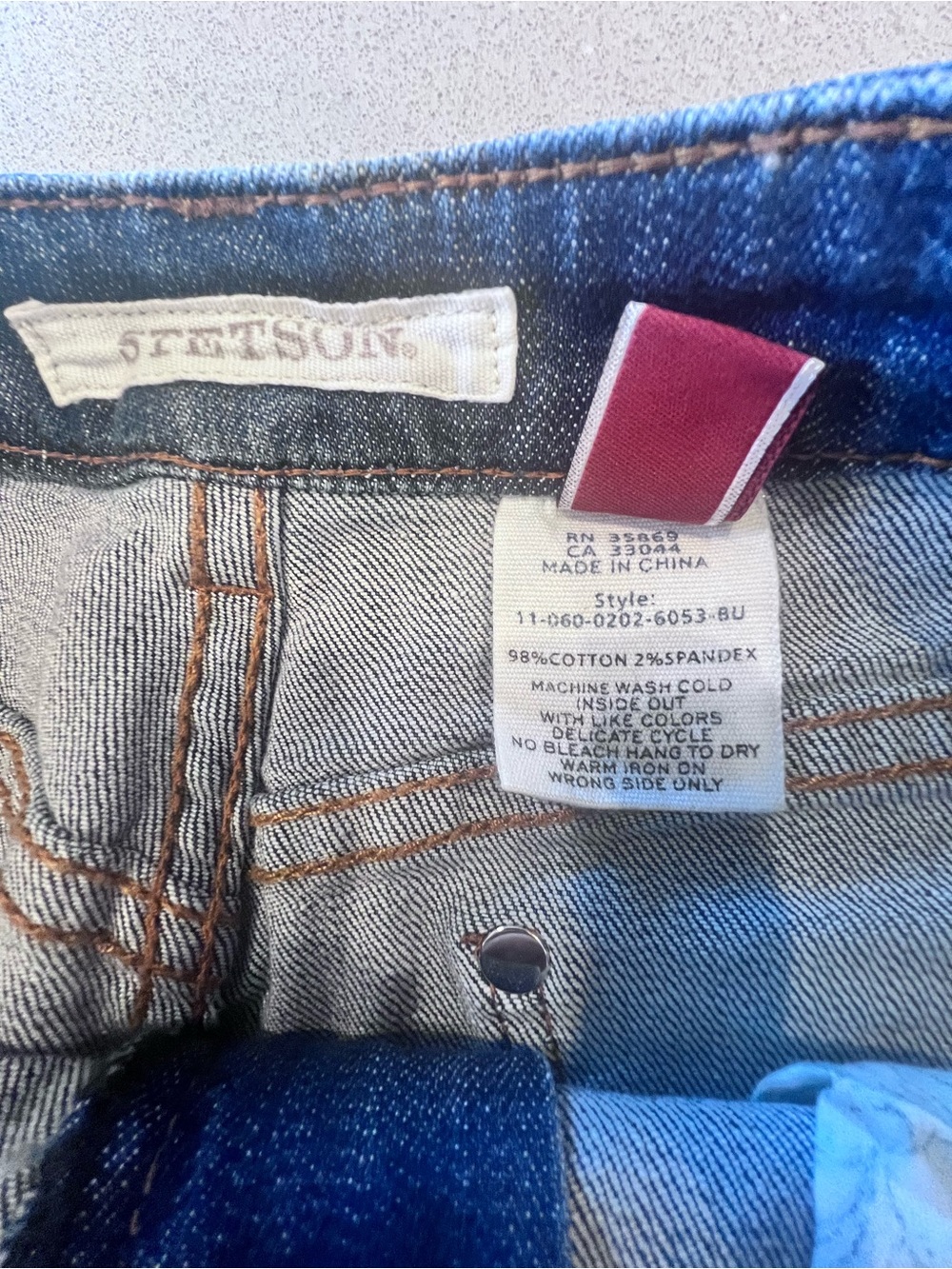 Stetson Embroidered Denim Mini Skirt Southwest Cactus Motif Western Boho Sz 6 - Picture 10 of 12